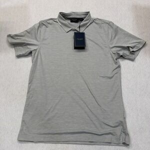 Men‎ Cole Haan NWT Gray Short Sleeve  Collar shirt Sz Med Founders  Polo Golf